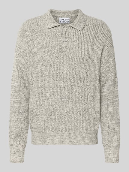 Jake*s Studio Men Sweter z dzianiny o kroju loose fit z dodatkiem bawełny i wełny Écru 2