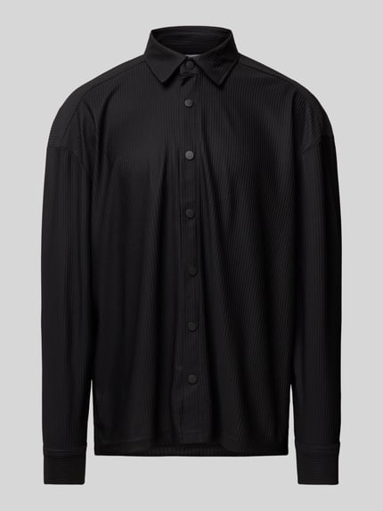 ONLY & SONS Relaxed fit overhemdjack met plissévouwen, model 'KARI' Zwart - 2