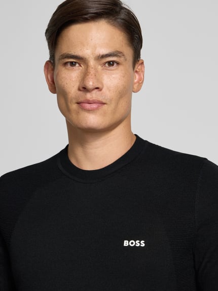 BOSS Green T-shirt o kroju regular fit z mieszanki bawełny model ‘MOMENTUM’ Czarny 3