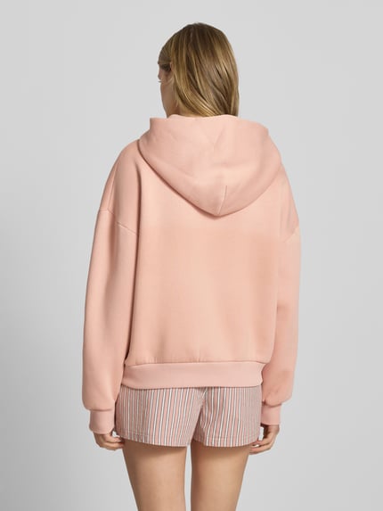REVIEW Hoodie mit überschnittenen Schultern und Känguru-Tasche Altrosa 5