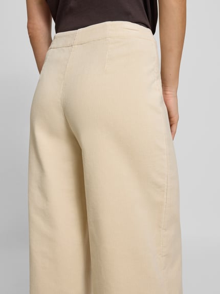 COMMA Wide leg pantalon met structuurmotief Zand - 3