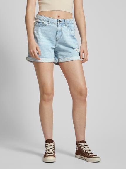 NOISY MAY® Szorty jeansowe z przetarciami model ‘SMILEY’ Jasnoniebieski 4