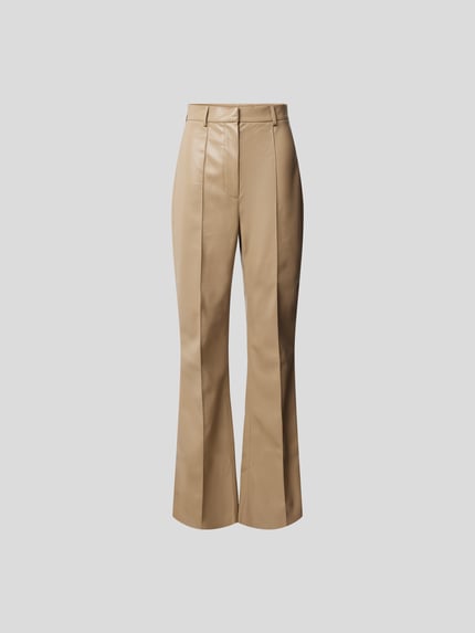 Nanushka Flared fit broek met leerlook Taupe - 2