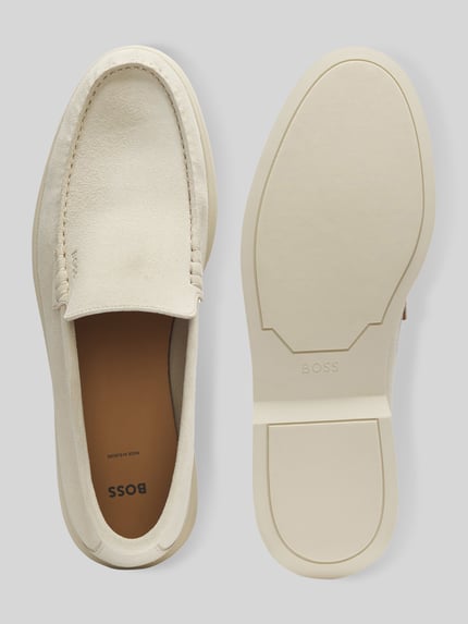 BOSS Slipper aus echtem Leder Offwhite 4