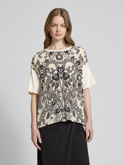 Weekend Max Mara T-Shirt mit überschnittenen Schultern Modell 'PAMPAS' Weiss 4