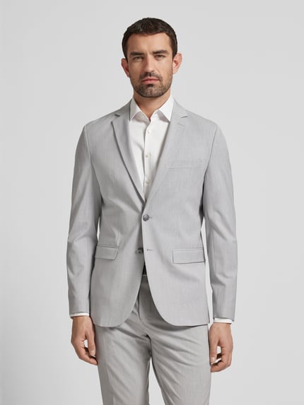 Selected Slim Fit 2-Knopf-Sakko mit Pattentaschen Hellgrau 4