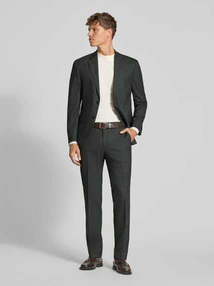 HECHTER PARIS Slim Fit Anzug aus Schurwoll-Mix Dunkelgruen 1