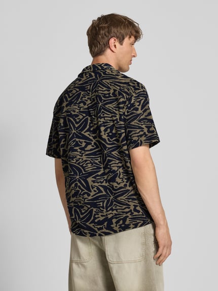 ONLY & SONS Relaxed Fit Freizeithemd aus Frottee 'SEARL' Dunkelblau 5