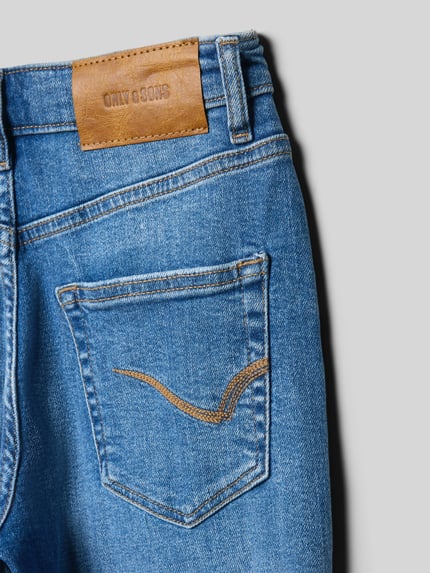 ONLY & SONS Tapered fit jeans van katoenmix, model 'YOKE' Blauw - 2