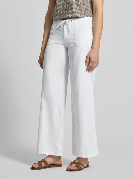 Gina Tricot Mid Waist Hose aus Leinen-Baumwoll-Mix Weiss 4