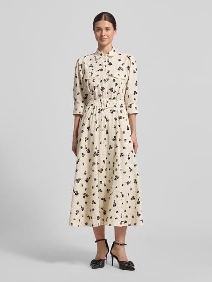 Essentiel Antwerp Tailliertes Blusenkleid mit strukturierter Oberfläche Modell 'JIZO' Offwhite 4