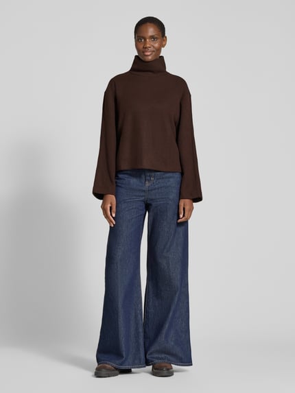 s.Oliver RED LABEL Pullover mit Turtleneck-Strickoptik Dunkelbraun 1