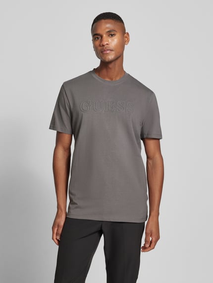 GUESS Activewear T-Shirt mit Label-Print Modell 'ALPHY' Anthrazit 4