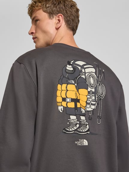 The North Face Relaxed Fit Sweatshirt aus Baumwoll-Mix mit Label-Detail Anthrazit 3