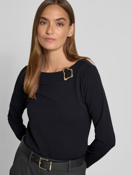 s.Oliver BLACK LABEL Regular fit shirt met 3/4-mouwen Zwart - 3