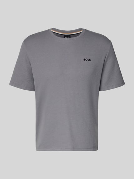 Produktfoto, Regular Fit T-Shirt aus Baumwoll-Mix von BOSS, Optik: Unifarben, Waffel-Struktur, Rundhals, Kurzarm, für Herren.
