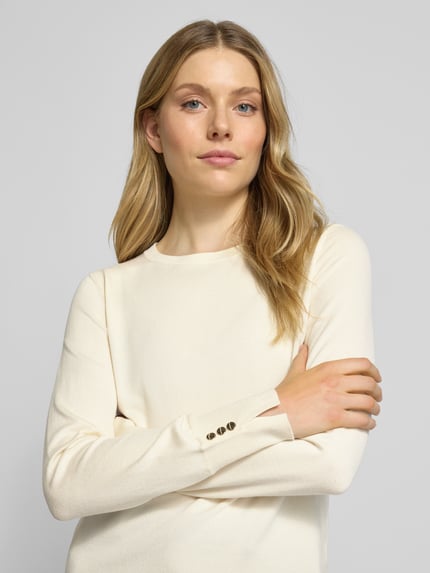 Christian Berg Woman Selection Strickpullover mit Rundhalsausschnitt Ecru 3