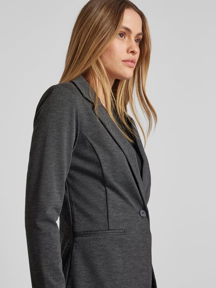ICHI Slim fit blazer met paspelzakken, model 'KATE' Donkergrijs - 3
