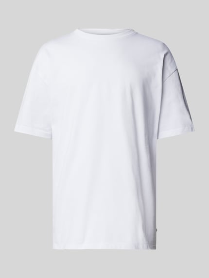Samsøe Samsøe T-shirt met geribde ronde hals, model 'HUDSON' Wit - 2
