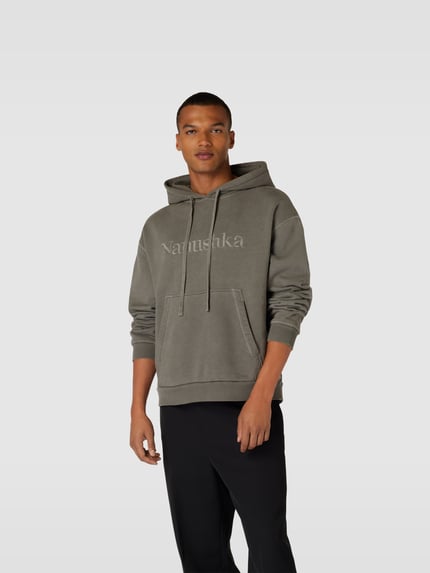 Nanushka Bluza z kapturem o kroju oversized z czystej bawełny Ciemnoszary 4