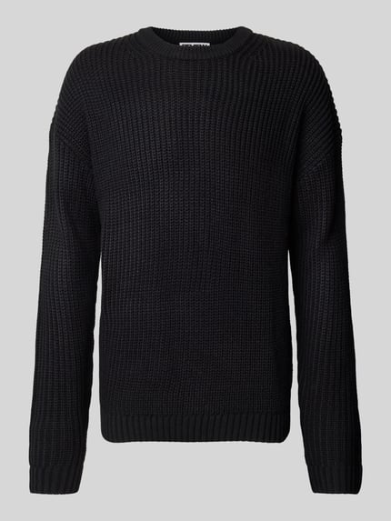 REVIEW Sweter z dzianiny z okrągłym dekoltem Czarny 2