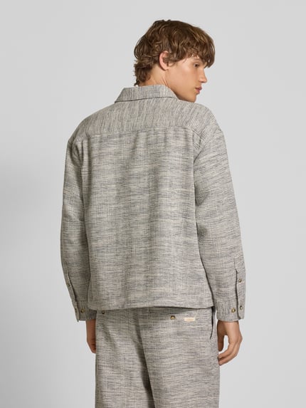 BLKVIS Relaxed Fit Hemdjacke mit Strukturmuster Offwhite 5