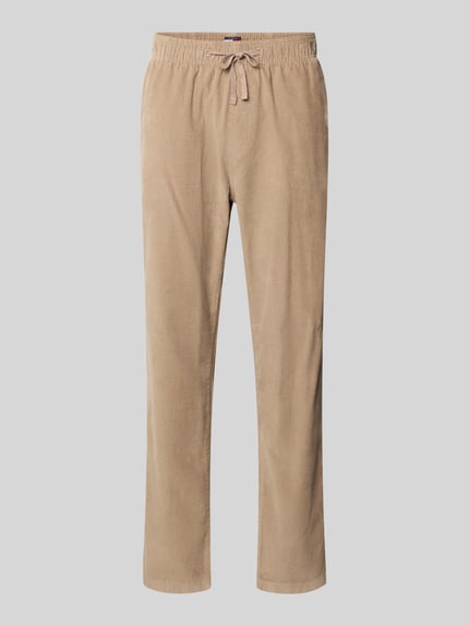 Tommy Jeans Spodnie sztruksowe o kroju tapered fit z czystej bawełny model ‘ISAAC’ Beżowy 2