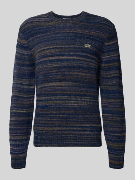 Lacoste Regular fit gebreide pullover van wolmix Donkerblauw - 2