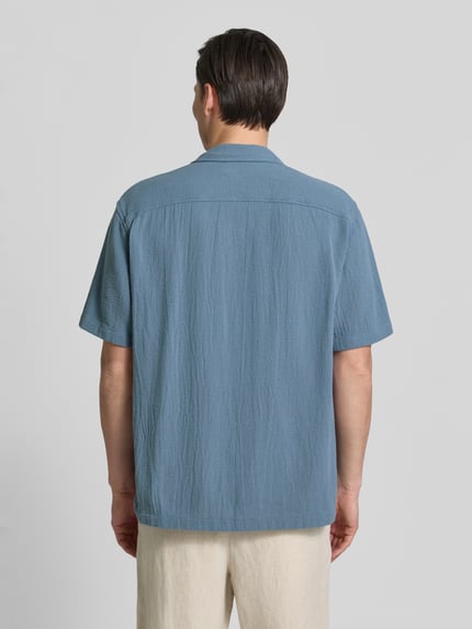 Selected Relaxed Fit Freizeithemd aus reiner Baumwolle Modell 'RLXCAL' Rauchblau 5