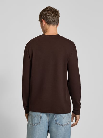 BOSS Orange Regular Fit Langarmshirt aus Baumwoll-Mix Modell 'Tempest' Schoko 5