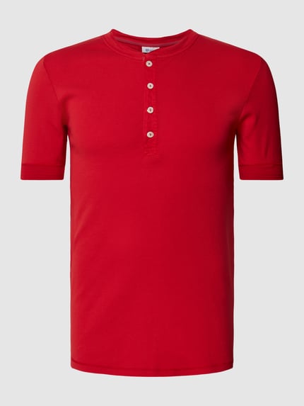 SCHIESSER T-Shirt mit kurzer Knopfleiste Modell 'Karl' Rot 2