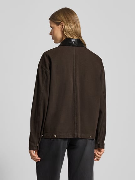 Gina Tricot Hemdjacke mit Knopfleiste Dunkelbraun 5