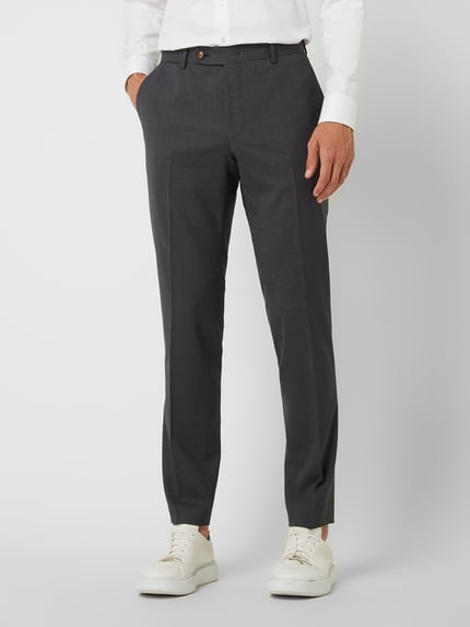 windsor. Pantalon met persplooien, model 'Bene' Antraciet - 4