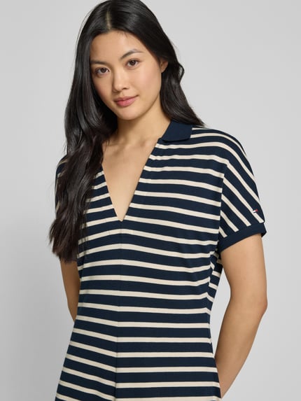 Tommy Hilfiger Sukienka polo mini o taliowanym kroju z mieszanki lyocellu Granatowy 3