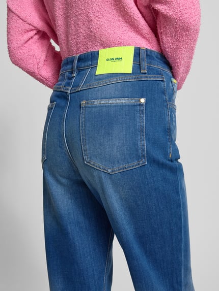 Goldgarn Korte flare cut jeans in 5-pocketmodel, model 'LUISENPARK' Blauw - 3
