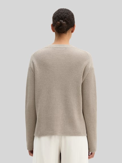 Marc O'Polo Loose Fit Pullover aus reiner Baumwolle Stein 5