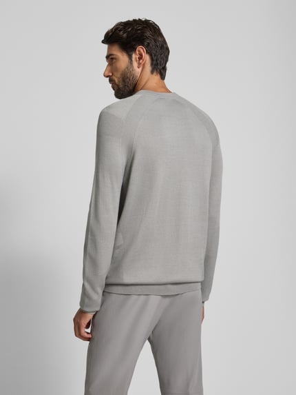 BOSS Green Sweter z dzianiny o kroju regular fit z dodatkiem wełny Jasnoszary 5