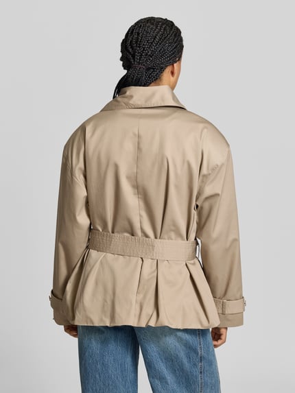 ROTATE Kurzer Trenchcoat mit Baumwoll-Anteil Beige 5