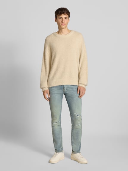 JACK & JONES Jeansy o kroju slim fit z prążkowaniem model ‘Glenn’ Jeansowy niebieski 1