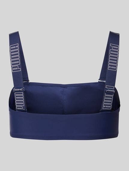 PUMA Top bikini z nadrukiem z logo Granatowy 3