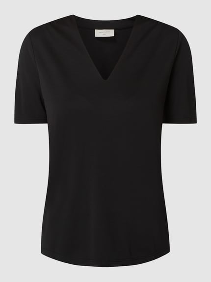 FREE/QUENT T-Shirt mit V-Ausschnitt Black 2