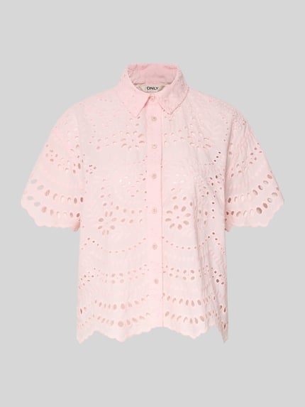 Boxy fit blouse met korte mouwen van puur katoen model 'NEW LALISA' Shop The Look MANNEQUINE