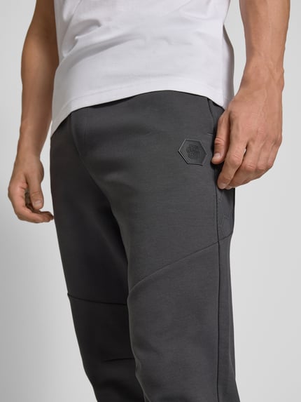 BOSS Green Regular fit joggingbroek van katoenmix  Donkergrijs - 3