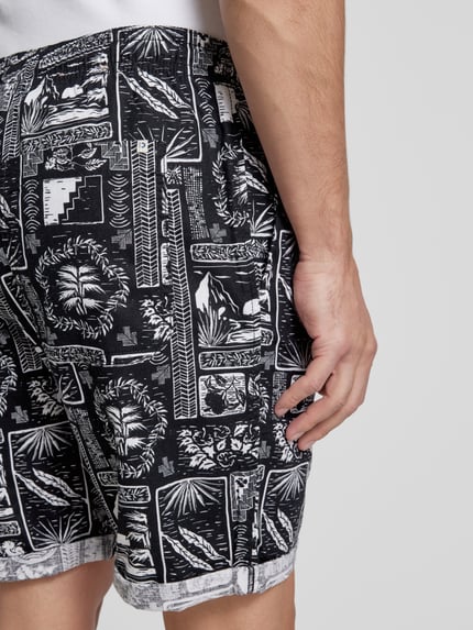 Tom Tailor Denim Bermudy o kroju relaxed fit z mieszanki lnu i bawełny BLACK 3