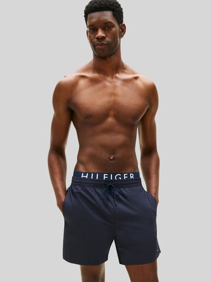 Tommy Hilfiger zwembroek met logo in band Marineblauw - 4