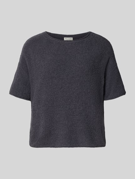 Marc O'Polo Boxy fit Pullover van Katoenmix-badstof Antraciet - 2