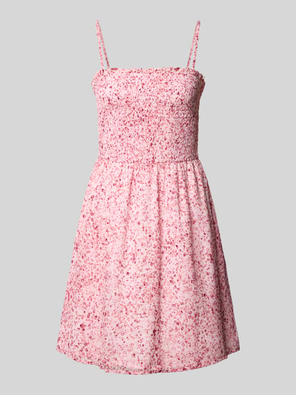Produktfoto, Fit and Flare Freizeitkleid mit Allover-Muster Modell 'ELIZA ANIKA' von Only in Rosa mit floralem Muster, Mini-Länge, aus Chiffon