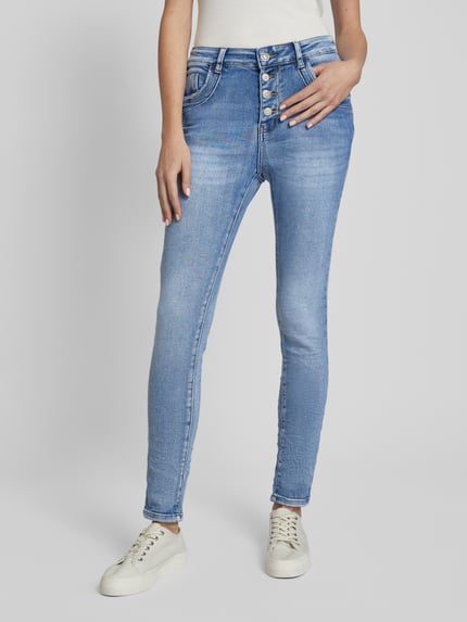 miss goodlife Skinny fit jeans met knoopsluiting Jeansblauw - 4