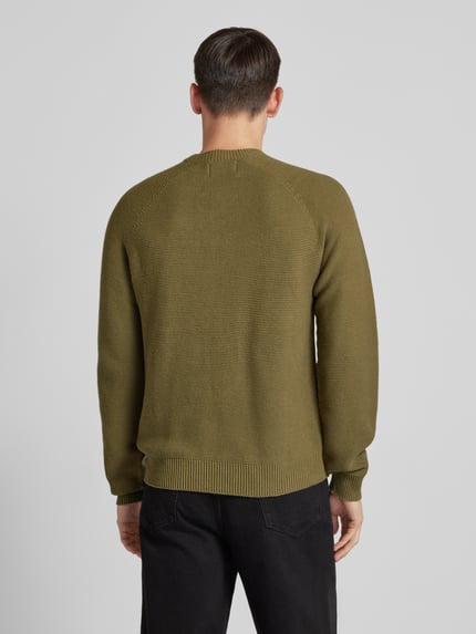 Jake*s Studio Men Sweter z dzianiny z okrągłym dekoltem Oliwkowy 5