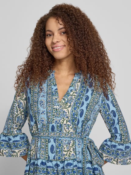 ONLY Losvallende vrijetijdsjurk met tailleriem om te strikken model 'SINA' Bleu - 3
